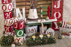Boston International Christmas Metal Hanging Blocks Sign, 23.5-Inches, Ho Ho Ho