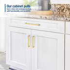 JOY DECOR 6 Pack Cabinet Handles, Gold Cabinet Pulls, 11-1/3 Inch Kitchen Closet Handles Square Drawer Pulls Stainless Steel Drawer Hardware, 288mm Hole Centers