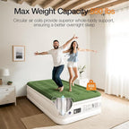Air Mattress with Built in Pump - Upgraded Twin Blow Up Mattress, 2 Mins Quick Self Inflatable with Double Air Chamber,18"/550lbs Max, Strong Support, for Camping,Home,Guests,Portable Travel
