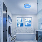 Homewerks 7141-80-RGB Bathroom Fan with Light LED Color Changing and Dimmable, SmartVent Humidity Sensing Ventilation Fan with Remote, 80 CFM 1.0 Sones