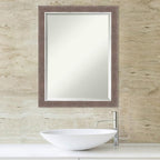 Amanti Art Brown Bathroom Mirror for Over Sink, 27x21 Noble Mocha Rectangle Vanity Mirror, Medium Casual Frame, Hangs Horizonally and Vertically, Bathroom Wall Decor, Beveled Edge