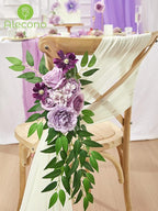 Alecono Artificial Flowers, Purple Fake Flowers Combo Box with Stems for DIY Wedding Bridal Bouquets, Cake Party Table Centerpieces Home Decor