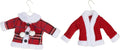 DEMDACO Cozy Time Red, White, Plaid 5 x 7 Inch Knit Polyester Christmas Tree Decoration, Festive Holiday Décor Hanging Ornaments, Set of 2, Winter Coats On Hanger