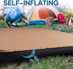 LOSTHORIZON Air & Foam Camping Mattress, Self-Inflating Sleeping Pad, 4.5" Thick, with Air Pump, Single