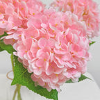 6 Pcs Real Touch Pink Hydrangea Artificial Flowers with Stems, Fake Silk Flowers for Outdoors, Artificial Flowers for Home Decor Wedding Bouquets Centerpieces Vase