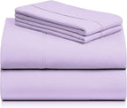 LuxClub 3 PC Sheet Sheets Deep Pockets Wrinkle Free-Kids-Fitted Sheets Machine Washable Hotel Bedding Silky Soft - Lavender Twin