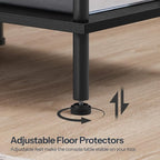 HOOBRO End Table, Small Side Table, Nightstand with 2-Layer Storage Shelves, Sofa Table for Small Spaces, Living Room, Bedroom, Stable Frame, Easy Assembly, Black BB09BZ01