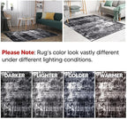 Keen Home Design Area Rugs - 2x3 Non-Shedding, Abstract Rugs for Kitchen, Living Room, Bedroom, Dining Room, Entryway - Size: 2' x 3', Abstract Black