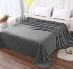 HOZY Soft Blanket Twin/Twin XL Fleece Warm Fuzzy Throw Extra Long Blankets for The Bed Sofa Lightweight Dark Grey 66"*90"
