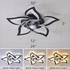 Ceiling Fan with Lights Remote Control, 24" Black, 6 Speeds 3 Light Color Low Profile Flush Mount Ceiling Fan for Kitchen Bedroom
