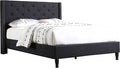 Home Life Premiere Classics Cloth Black Linen 51" Tall Headboard Platform Bed with Slats King - Complete Bed 5 Year Warranty Included 007
