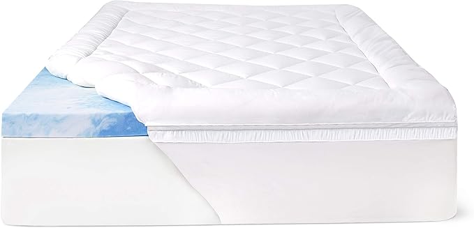 4" SealyChill™ Gel + Comfort Memory Foam Mattress Topper with Pillowtop Washable Allergen Resistant Cover, California King, White
