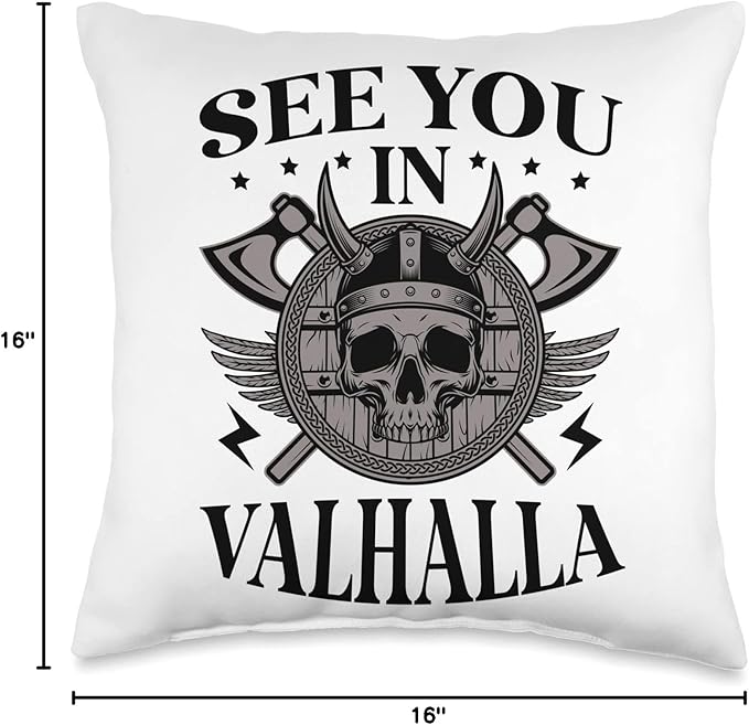 See You In Valhalla Scandinavian Pagan Norse Viking Throw Pillow