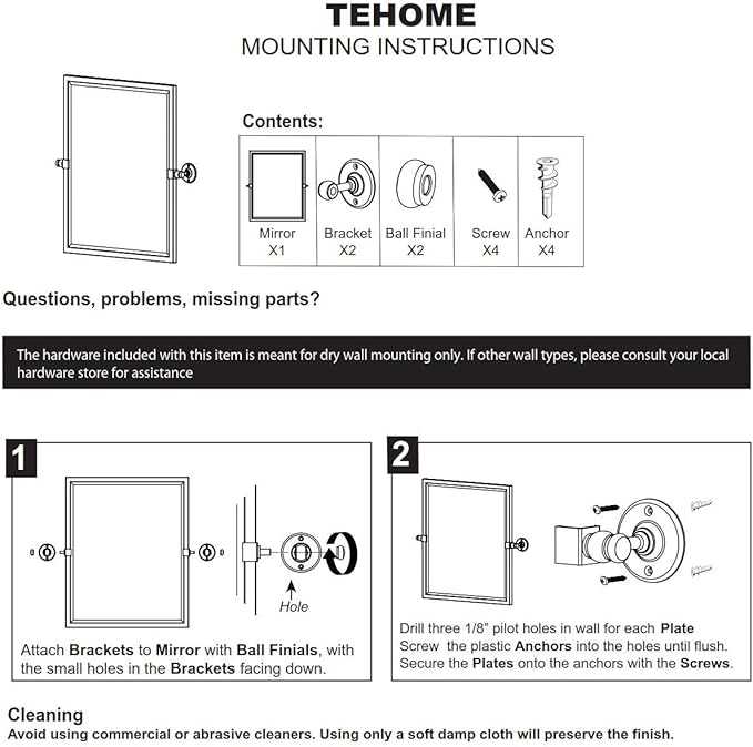 TEHOME 28.5 x 36'' Black Metal Framed Pivot Rectangle Bathroom Mirror Tilting Beveled Vanity Mirrors for Wall…