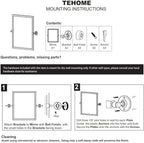TEHOME 28.5 x 36'' Black Metal Framed Pivot Rectangle Bathroom Mirror Tilting Beveled Vanity Mirrors for Wall…