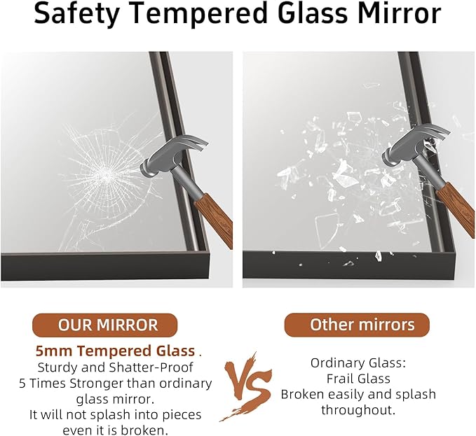 55”x 36” Black Bathroom Mirrors for Over Sink, Metal Framed Rectangle Mirror, Large Modern Wall Vanity Mirror, Mirrors for Wall Decor Living Room Bedroom Entryway (Horizontal/Vertical)