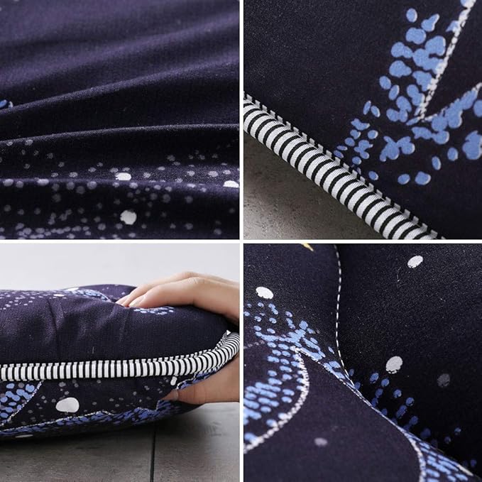 MAXYOYO Japanese Futon Mattress Floor Mattress Sleeping Pad Foldable Bed Roll Up Camping Cushion Floor Lounger Bed Couches and Sofas Couch Topper, Moon and Star, King Size
