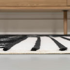 Eyely NCS101G-5 Odense High-Low Minimalist Angle Geometric Black/White 5 ft. x 8 ft. Area Rug, Black/White, 5 ft. x 8 ft., Indoor, Area Rug