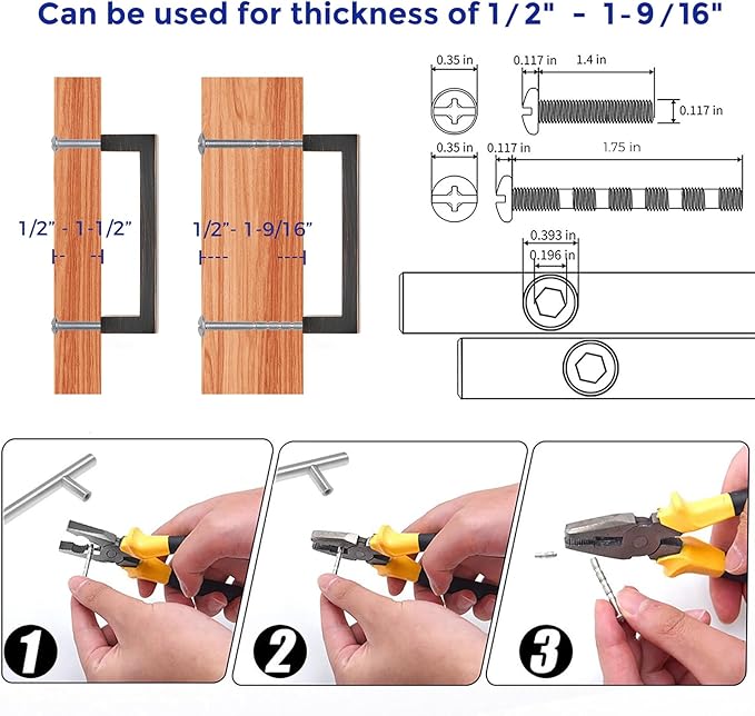 Ravinte 10 Pack Solid Kitchen Cabinet Handles Oil Rubbed Bronze Cabinet Pulls Slim Drawer Pulls with 3-1/2 Inch Hole Center Square Bar Kitchen Cabinet Hardware