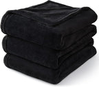 BEDELITE Fleece Blanket Black Throw Blankets for Couch & Bed, Luxury Plush Cozy Fuzzy Blanket 50x60 inches, Super Soft Warm Lightweight Throw Blanket for Travel Camping