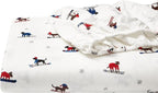 Eddie Bauer - Flannel Sheets Full Size, Anti-Pilling & Wrinkle Resistant Cotton, Touchably Soft for All-Season Comfort - Bed Sheets with Matching Pillowcase & Fitted Sheet (Ski Patrol White)