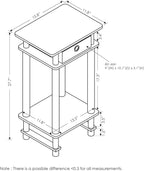 Furinno Turn-N-Tube Tall End Table, Columbia Walnut/Black/Dark Brown