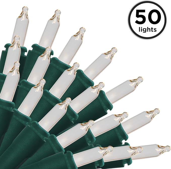 Brite Star 50 Lt String to String Lights, Clear, Green Wire