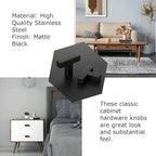 LONTAN 100 Pack Kitchen Cabinet Knobs Black Knobs for Dresser Drawers Sqaure Black Cabinet Hardware for Bathroom Cupboard,Stainless Steel