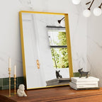 60x30 Inch Gold Bathroom Mirrors for Over Sink, Modern Rectangle Mirror, Large Framed Mirrors, Tempered Glass, Wall Mounted for Bedroom Living Room Horizontal/Vertical