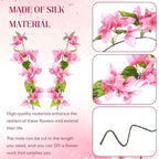 30 Pcs Artificial Faux Bougainvillea Fake Flower Silk Bougainvillea Branches UV Resistant Outdoor Indoor Decoration for Wedding Home Centerpieces Outside Decor (Pink)