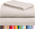 LuxClub 3 PC Sheet Set Bed Sheets Deep Pockets 16" Eco Friendly Wrinkle Free Cooling Machine Washable Hotel Bedding Silky Soft - Linen Twin XL