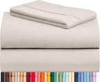 LuxClub 3 PC Sheet Set Bed Sheets Deep Pockets 16" Eco Friendly Wrinkle Free Cooling Machine Washable Hotel Bedding Silky Soft - Linen Twin XL