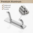 pickpiff Wall Hooks for Coat and Towel: 13LB Adhesive Door Hanger Stick on, Silver 4 Pack