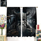 Fantasy Norse Viking Curtains for Bedroom - Cool Gothic Vintage Vikings Mystical Symbol Eagle Window Treatment,Energy Saving Thermal Insulated Rod Pocket Bedroom Blackout Curtains 2 Panels 63L x 36W