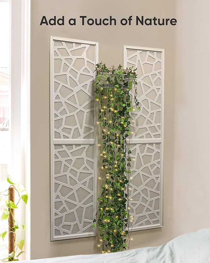 JACKYLED 84Ft 12 Pack Artificial Ivy Garland Fake Plants, Ivy Vines Leaves with CE Certified 80 LED String Lights, Hanging Ivy Lights for Bedroom Garden Party Wall Room Decor