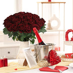 30pcs Fake Roses Artificial Silk Flowers Long Stems Bouquet for Wedding Bridal Shower Party Home Decoration(Wine Red)