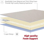 MAXYOYO Japanese Floor Mattress Futon Mattress, Thicken Sleeping Pad Foldable Roll Up Floor Futon for Adults Tatami Mat Dormitory Bed Lounger, Off White, Twin Size
