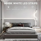 50ft Waterproof LED Strip Lights, 6000K Daylight White IP44 Tape Light, 15M 12V Rope Light Strong 3M Adhesive, for Home,Kitchen, Patio, Balcony, Party, Wedding, Indoor and Outdoor Decor