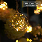 Homemory 2 Pack 33 Ft 100 LED Fairy Lights Battery Operated Christmas Lights with Remote Waterproof 8 Modes Firefly Twinkle String Lights for Christmas, Wedding Outdoor Decorations(Warm White)