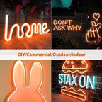 Lamomo LED Neon Lights, 16.4ft Orange Halloween Decorations 0.39In/Cut Rope Light, 12V Flexible Waterproof Silicone Neon Lighting for Indoor Outdoor Decor（Power Adapter not Included