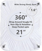 Twin XL Mattress Pad Waterproof, Soft Cooling Mattress Topper for College Dorm, Extra Long Twin Mattress Cover Protector Washable, Deep Pocket 8-21" (39x80 inch, White)