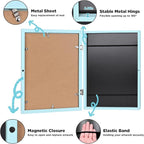 KINLINK 9x12 Kids Art Frames Set of 2, Solid Wood Kids Artwork Frames Changeable with Acrylic Front Opening Holds 150 Pictures, Art Frame for Kids Artwork with Mat or without Mat, Light Blue
