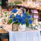 Artificial Flowers Realistic Roses, Real Looking Fake Roses with Stem for DIY Wedding Bouquets Centerpieces Bridal Shower Party Home Romantic Decorations (Royal Blue, Regular 3" - 200pcs)