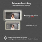 Bathroom Mirror, 72x40 Inch Gradient Front and Backlit Big LED Mirror, 3 Colors Dimmable CRI>90 Double Lights, IP54 Enhanced Anti-Fog, Hanging Plates Wall Mount Lighted Bathroom Mirror