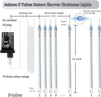 Aukora Christmas String Lights Outdoor, LED Meteor Shower Light 11.8 inch 8 Tubes 192leds, Icicle Snow Falling Lights for Xmas Tree Wedding Party Holiday Garden Thanksgiving Decoration (White)