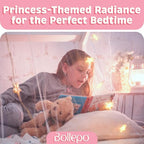 Bollepo Bed Canopy with Lights - Pink Princess Canopy for Girls Room | Single, Twin, Full, Queen | Kids Bed, Hanging Fairy Led Canopy