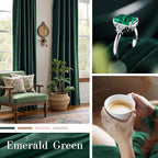 Lazzzy Velvet Blackout Curtains Thermal Insulated Room Window Drapes Super Soft Luxury Curtains for Living Room Bedroom Rod Pocket 2 Panels, Emerald Green, 62" W x 84" L