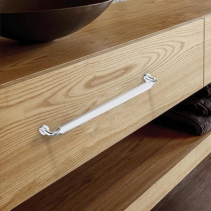 Asidrama 10 Pack 10 Inch(254mm) Polished Chrome Kitchen Cabinet Handles, Cabinet Pulls Kitchen Cabinet Hardware for Cupboard Drawer Pulls