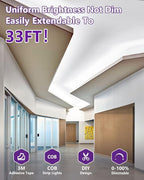 HitLights COB LED Strip Lights Cool White 5000K, 16.4ft Premium High Density 24V Tape Light, 2560 LEDs, 350+ LM/FT, CRI 90+, IP30, Lighting for Kitchen, Cabinets, UL Listed (Power Source Not Included)