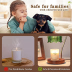 Green Candle Warmer Lamp with Timer, Christmas Gifts, Dimmable Flower Candle Lamp Warmer, Vintage Birthday Gifts for Women, Mom, Female Friend, Aromatic Candle Light for Yankee Candles